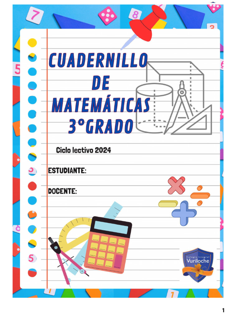 Cuadernillo de Matemáticas de 3 Grado | PDF | Matemáticas