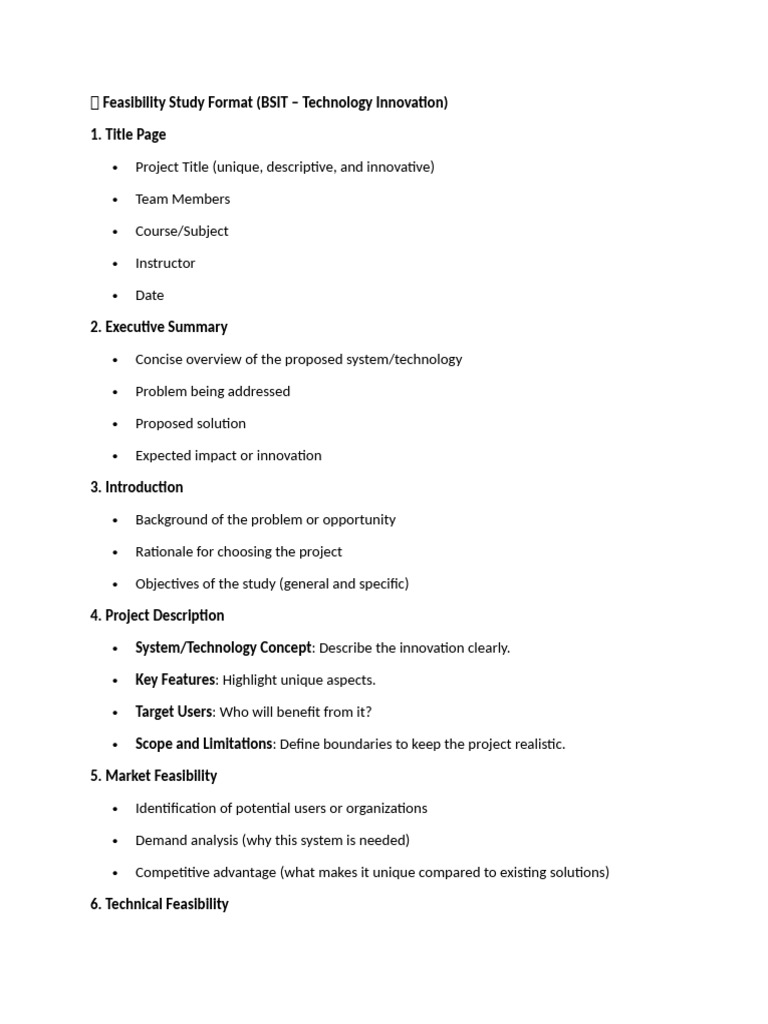 ? Feasibility Study Format | PDF | Feasibility Study | System