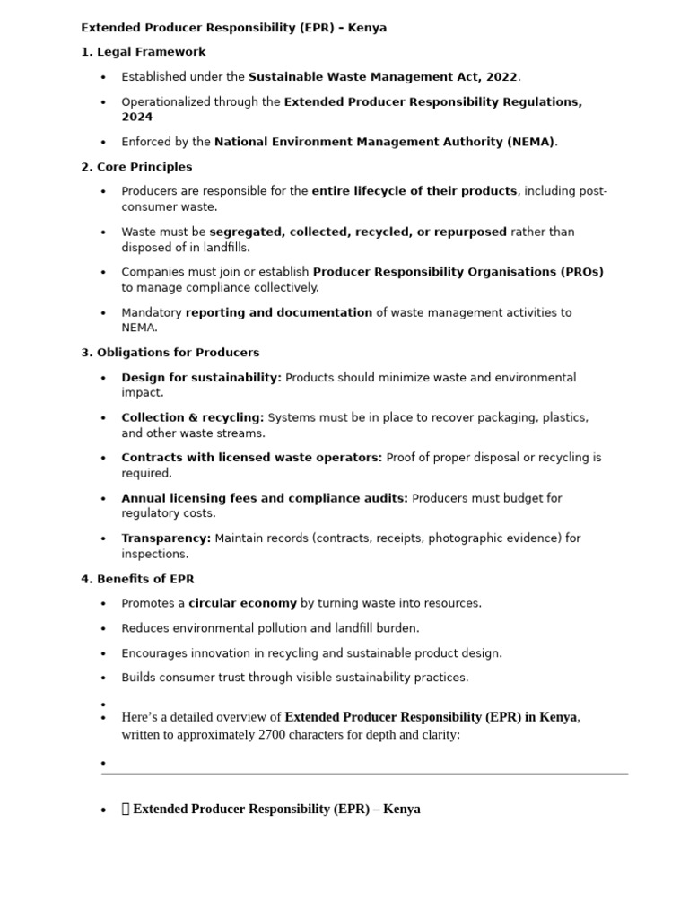 Extended Producer Responsibility | PDF | Waste Management | Recycling