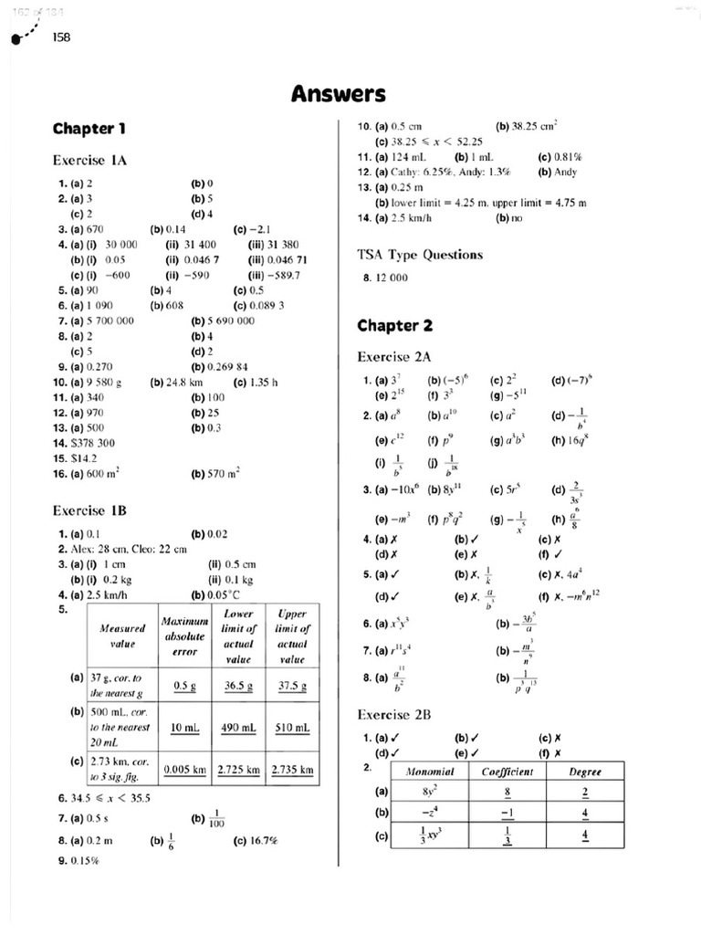 Workbook 2A Answers | PDF
