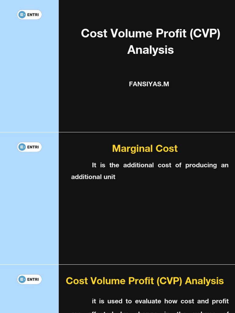 Cost Volume Profit (CVP) Analysis | PDF | Business Economics ...