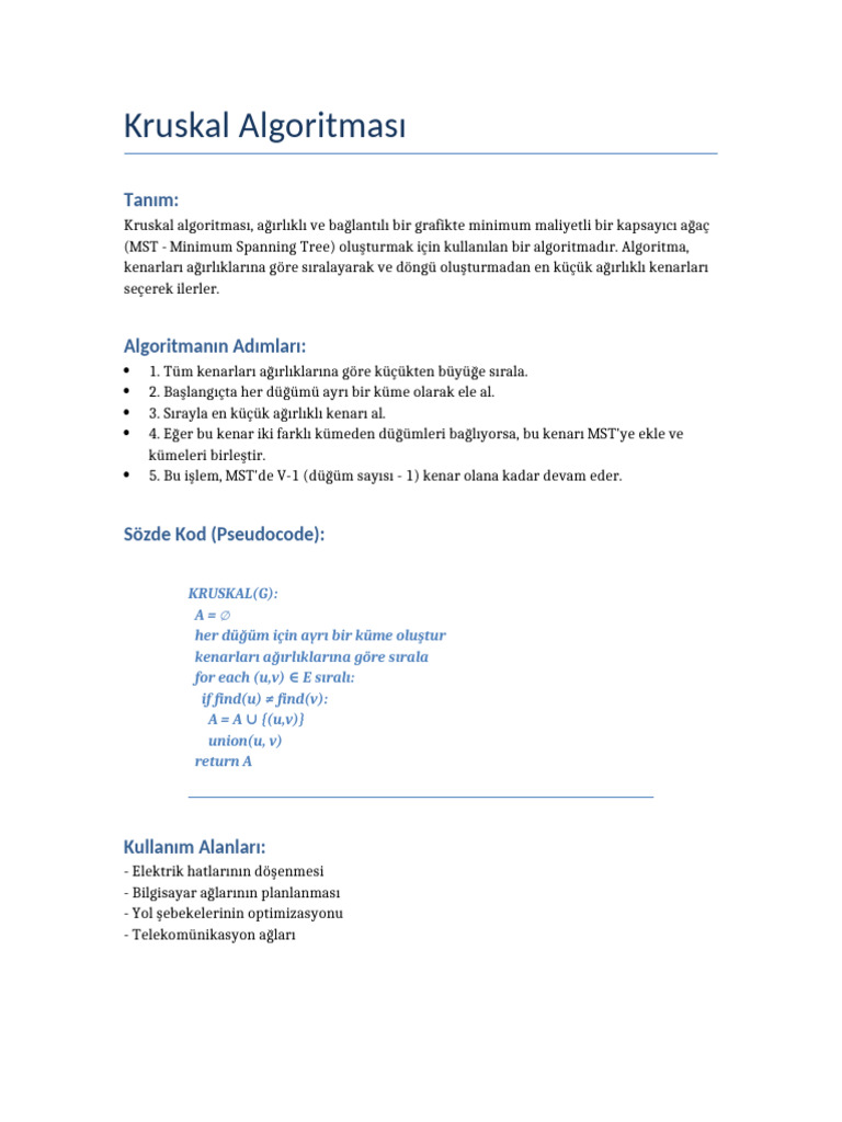 Kruskal Algoritmasi | PDF