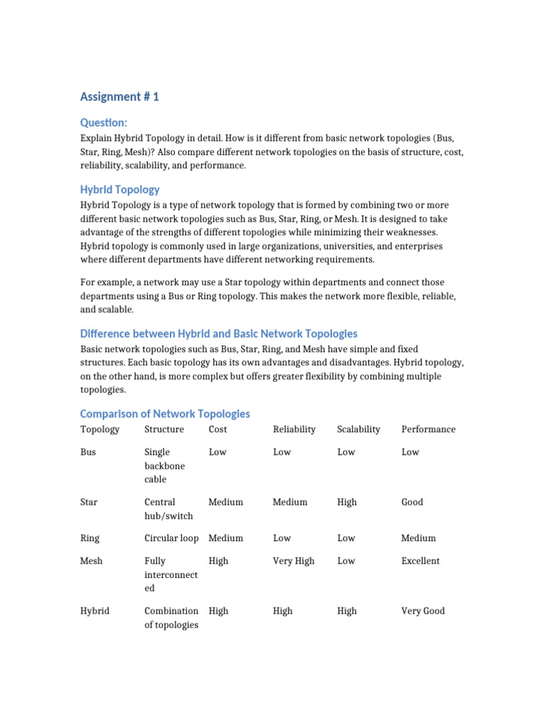 Hybrid Topology Assignment | PDF