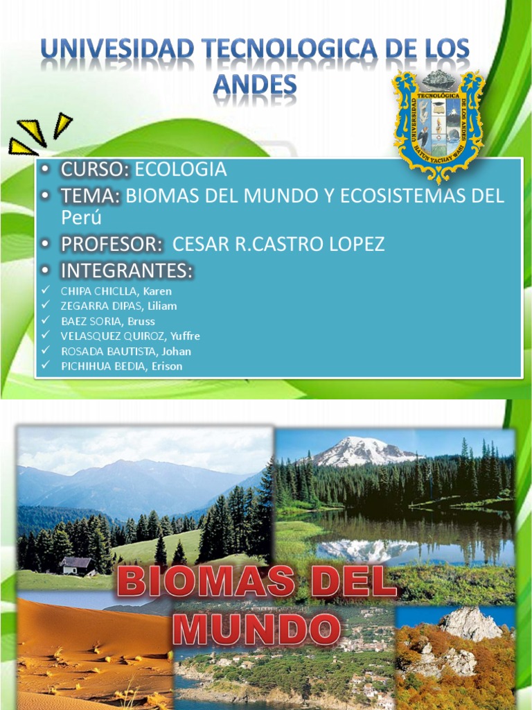 Biomas Del Mundo y Ecosistemas Del Perú | PDF | Ecosistema | Desierto