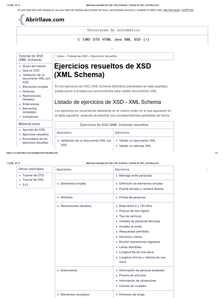 5 - Ejercicios Resueltos XML Schema - Abrirllave | PDF | Xml | Formatos ...
