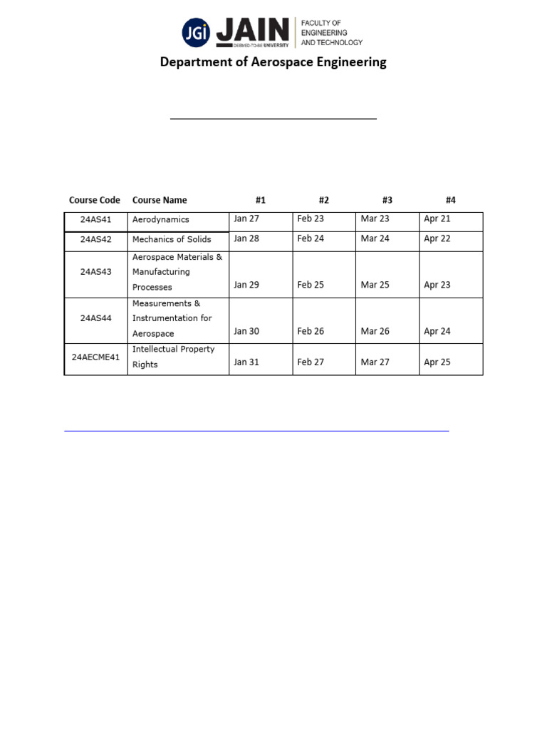 Assignment Schedule 4th Sem - Jan-Jun 2026 | PDF