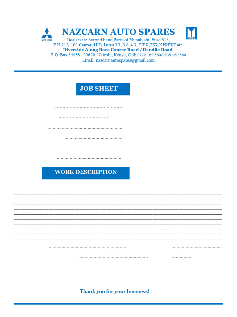 Job Sheet | PDF