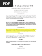 1998 Reglamento de La Ley de Servicio Civil