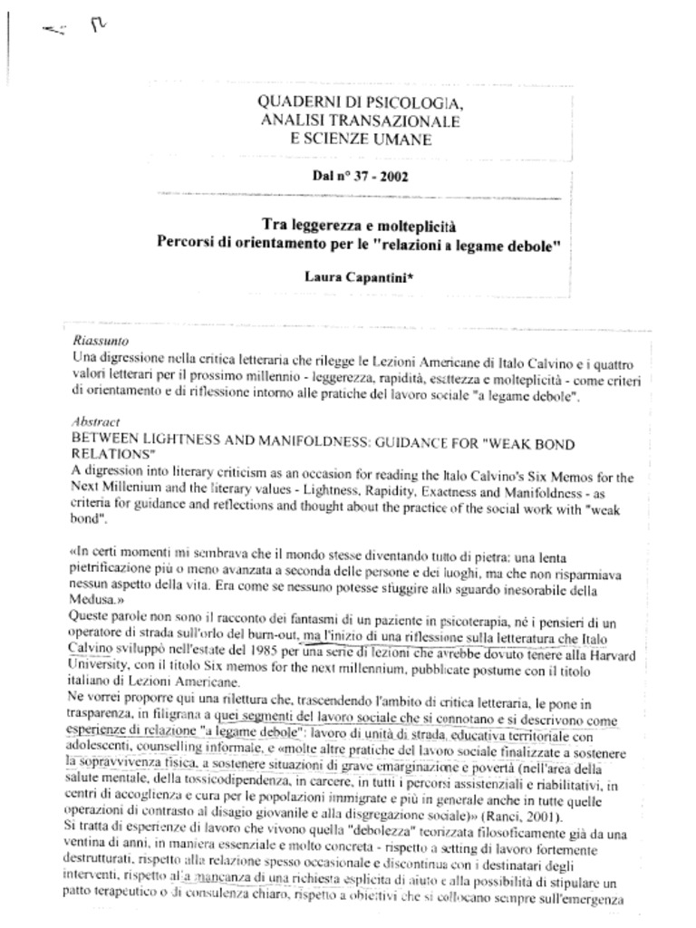 Relazioni A Legame Debole | PDF