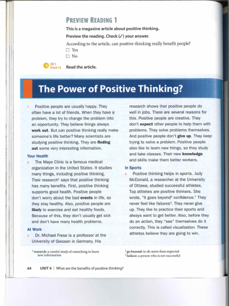 The Power of Positive Thinking - VR 75-76 | PDF