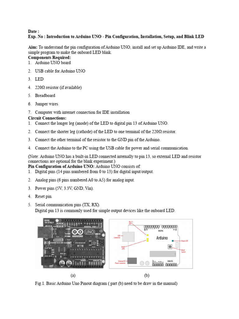 Arduinoexp 1 | PDF | Arduino | Computer Engineering
