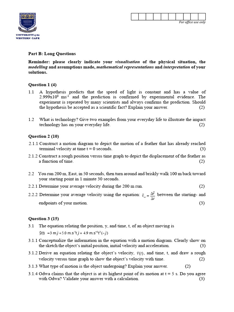 Some Example Final Exam Questions - 2024 | PDF | Velocity | Force