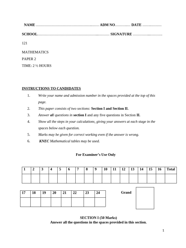 MATHEMATICS FORM 4 OPENER PP2 QS | PDF | Circle | Equations