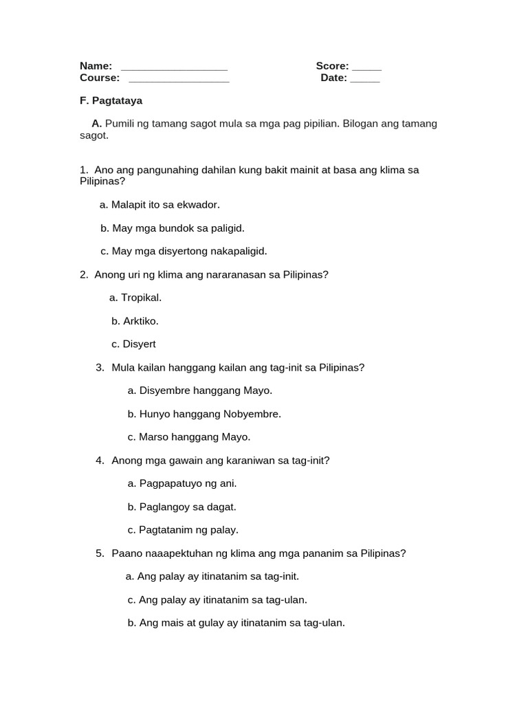 Aral Pan Activity Sheet | PDF