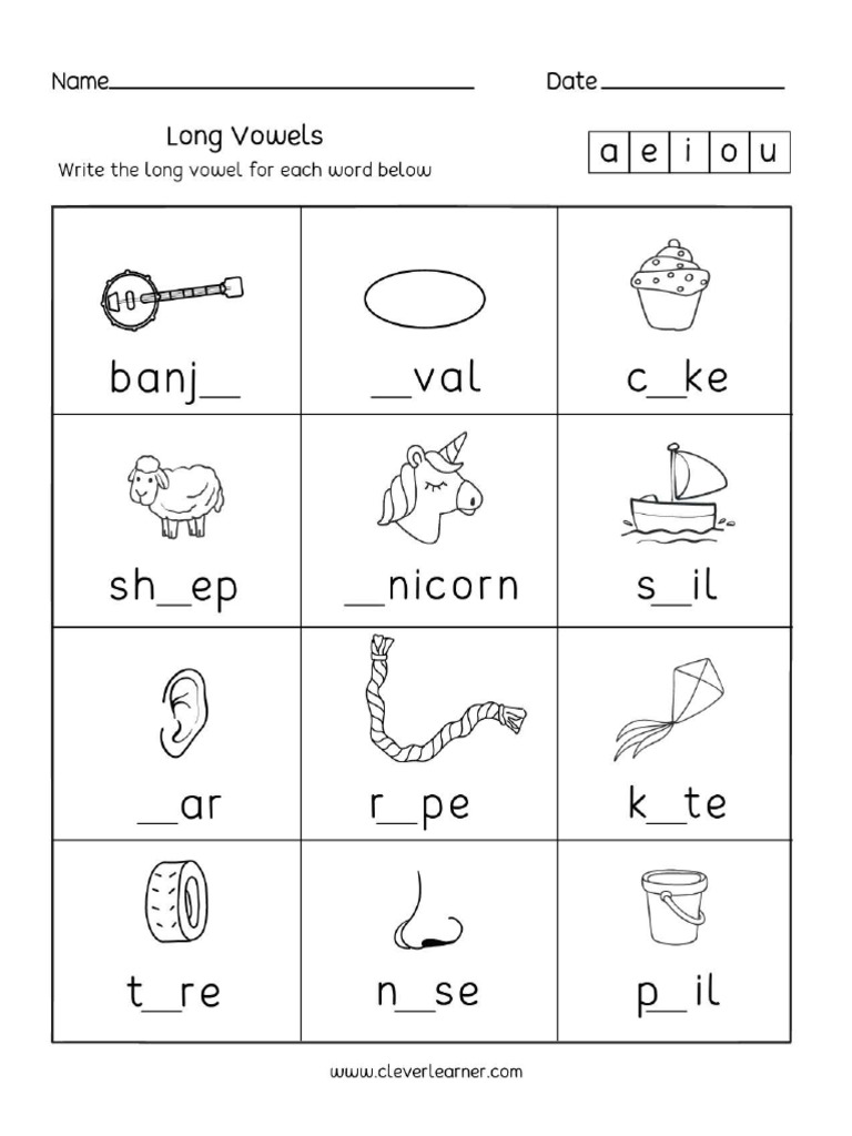 Long Vowels - Clever Learner | PDF