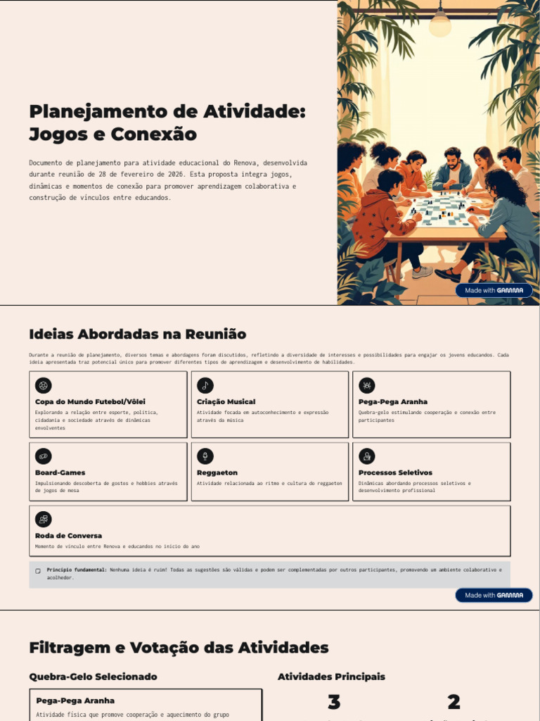 Planejamento de Atividade Jogos e Conexao | PDF | Aprendizado | Comunicação