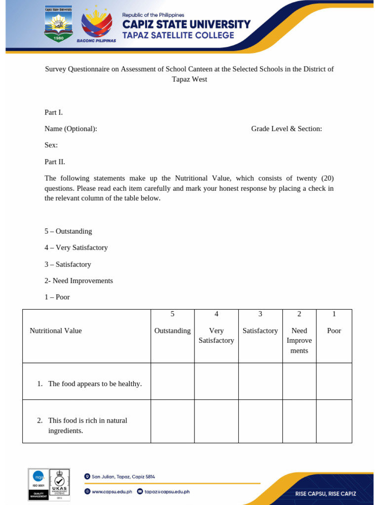 Questionnaire in Thesis (English) | PDF | Taste | Umami