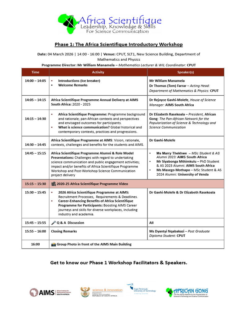 2026 Phase 1 - As - 4 March (CPUT) | PDF | Science, Technology ...