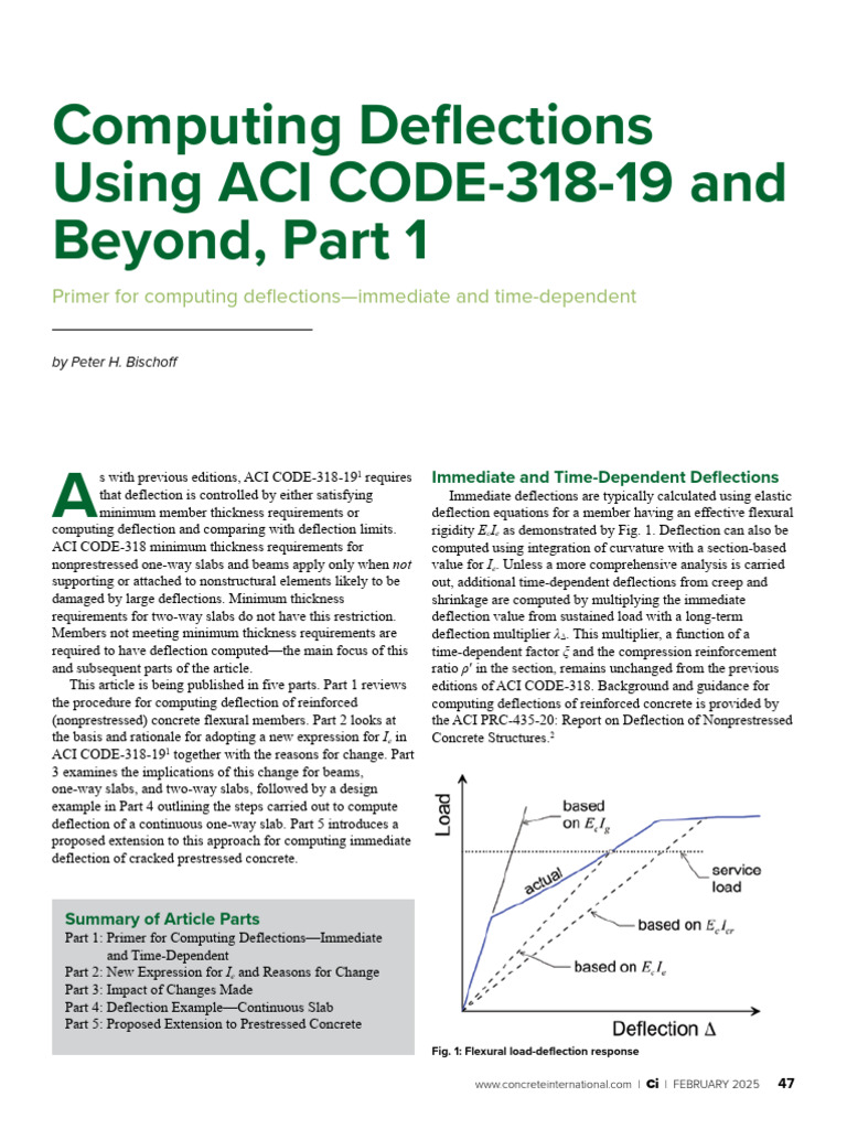 Deflections Aci 318-19 | PDF | Reinforced Concrete | Beam (Structure)