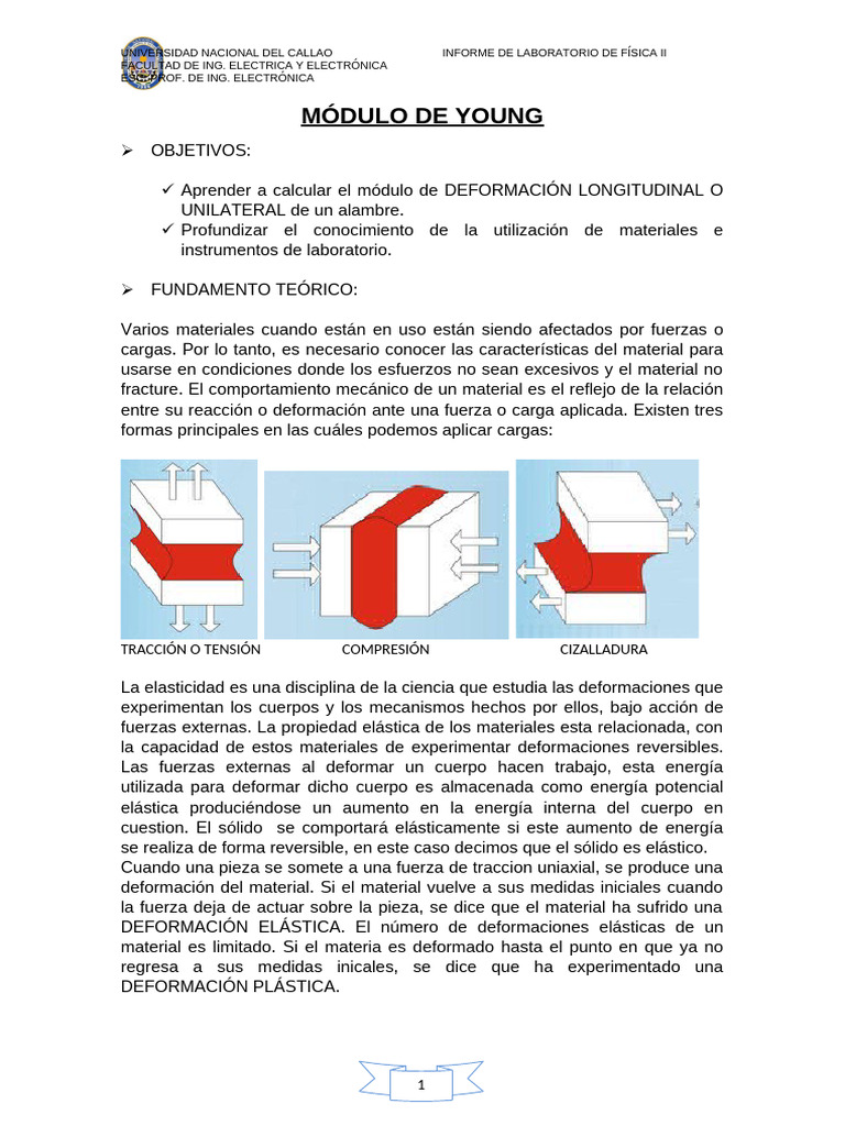 Modulo de Young | PDF | Elasticidad (Física) | El módulo de Young