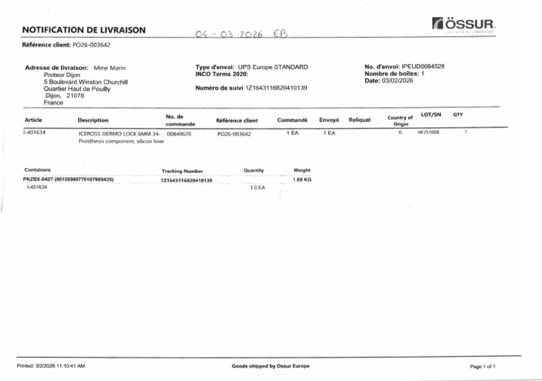 Ossur Po26-003642 | PDF