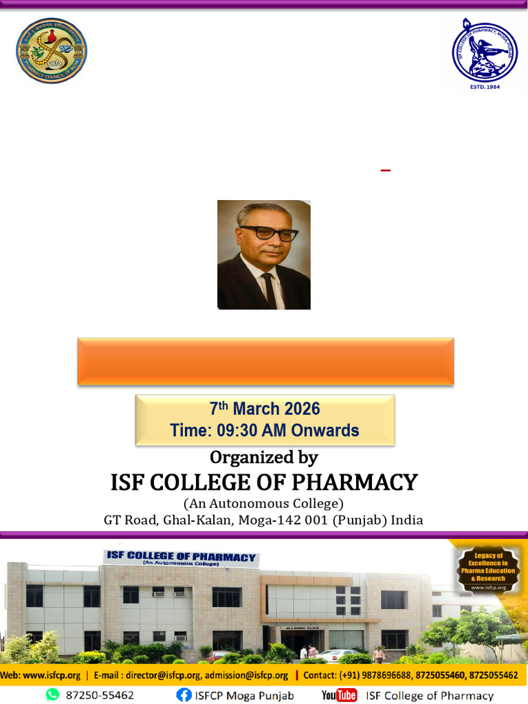 Pharma Anveshan ISFCP, Punjab Brochure - Final | PDF | Punjab | Health Care