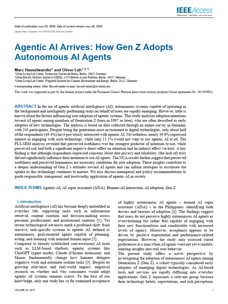 Agentic AI Arrives How Gen Z Adopts Autonomous AI Agents | PDF ...