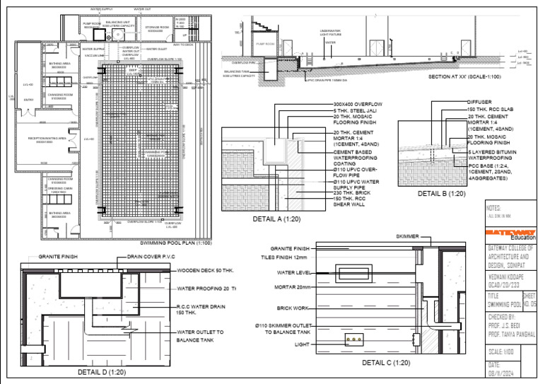 Sheet 6 Swimming Pool | PDF | Materials | Civil Engineering