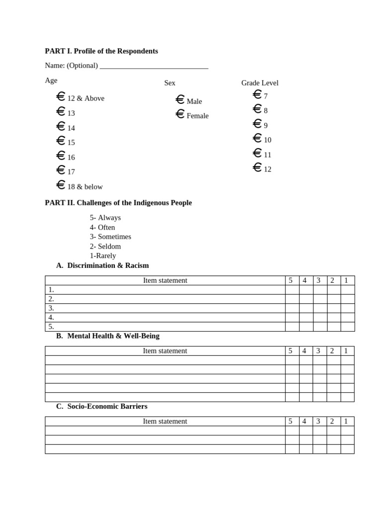 Questionnaire | PDF