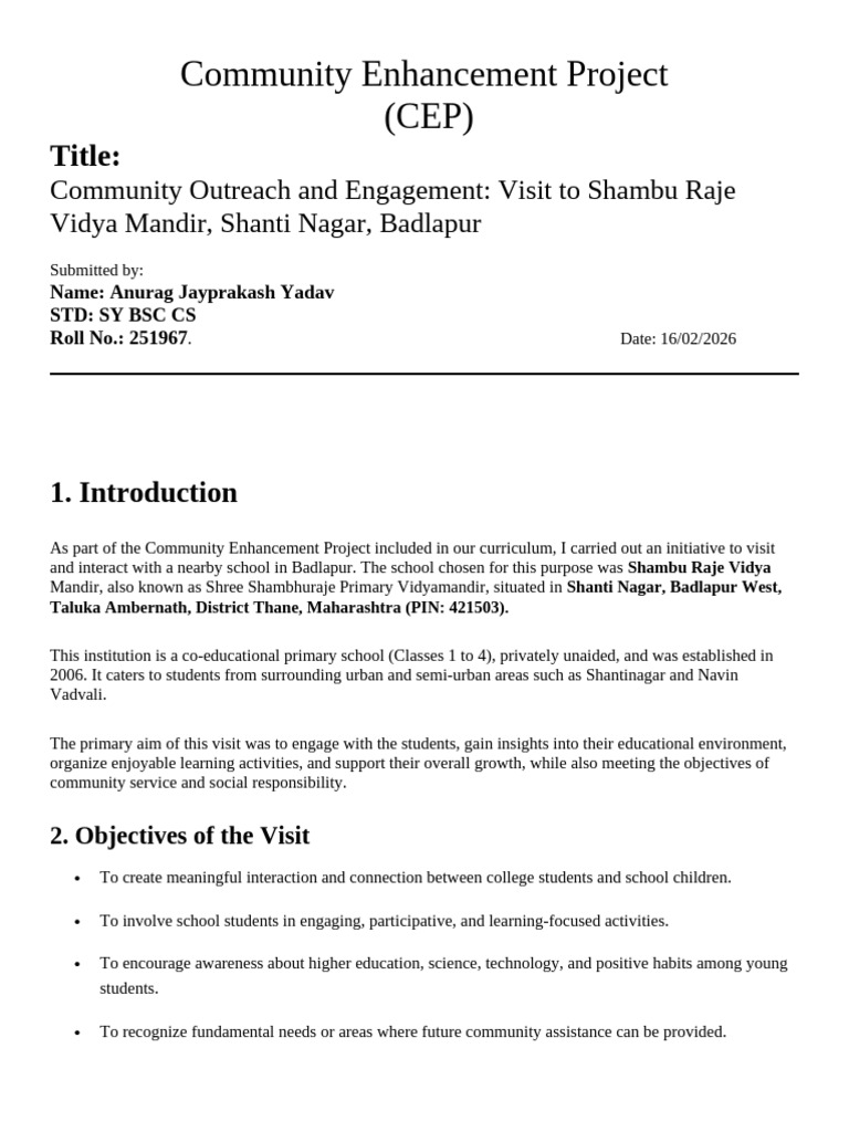 Anurag Cep Project | PDF | Teachers | Cognition