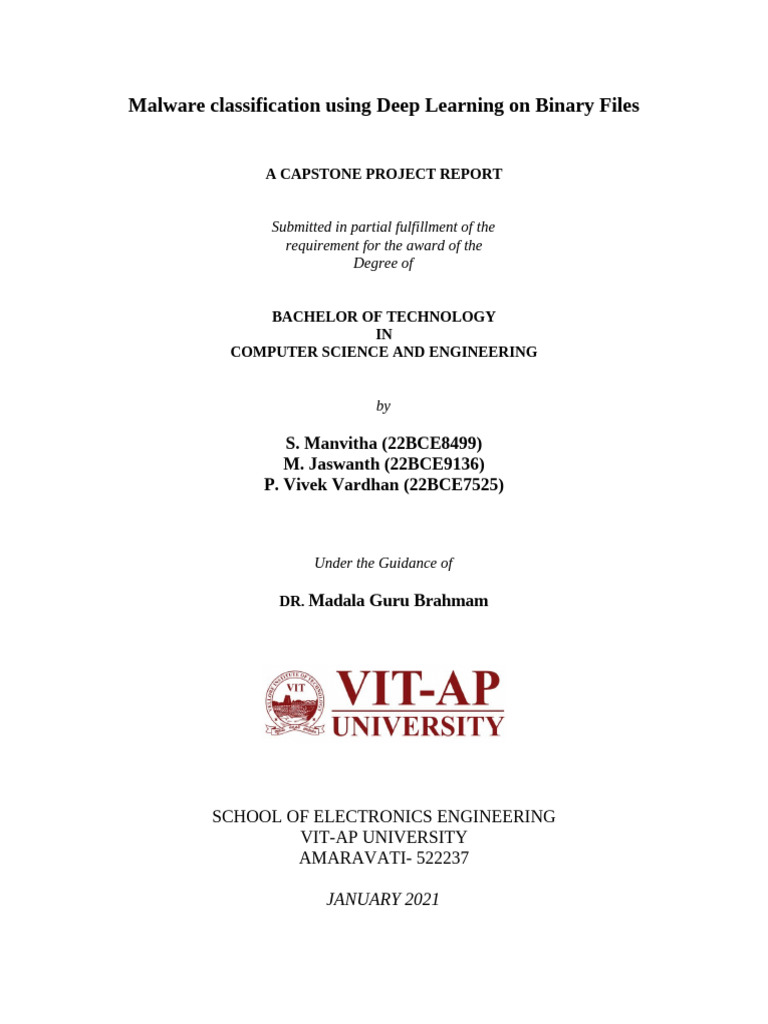 Capstone Final Report | PDF | Deep Learning | Software Engineering