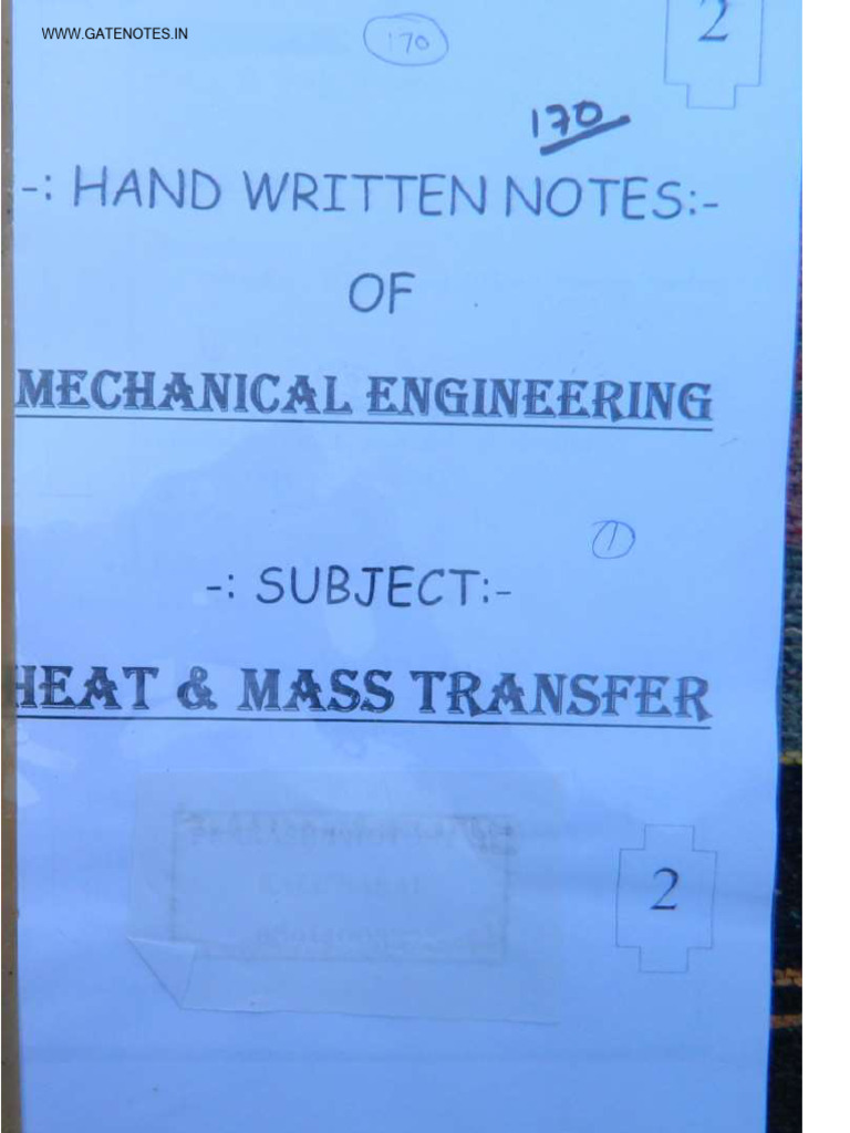Heat Transfer-GATE Mechanical Free Notes | PDF