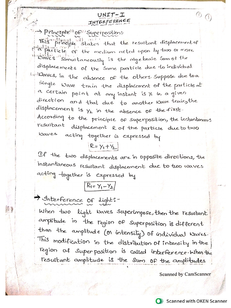 Unit 1a Interference | PDF