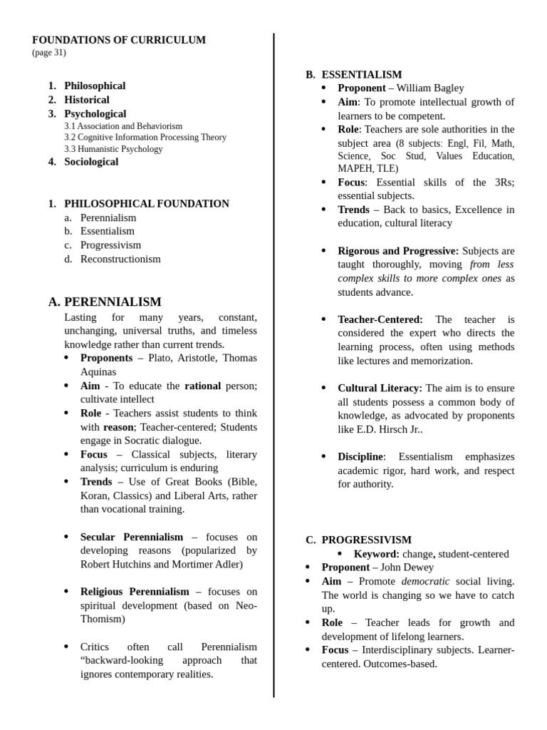 Foundations of Curriculum | PDF | John Dewey | Curriculum