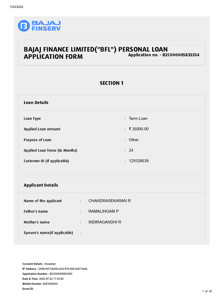 Application Form 06-59-49 | PDF | Loans | Unsecured Debt