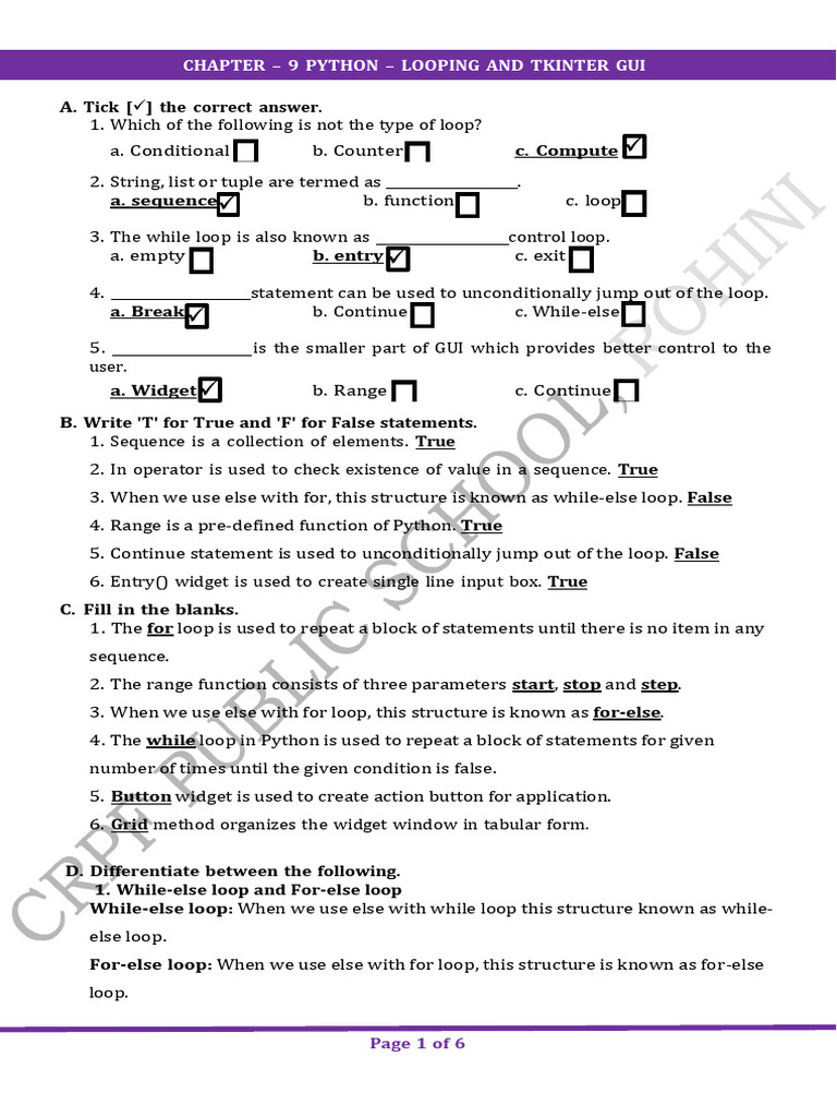 Python - Looping and Tkinter Gui | PDF | Control Flow | Graphical User ...