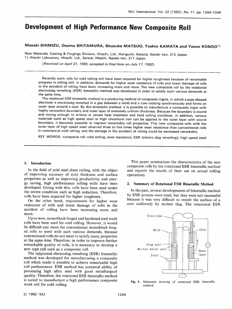 Development of High Performance New Composite Roll | PDF | Steel ...