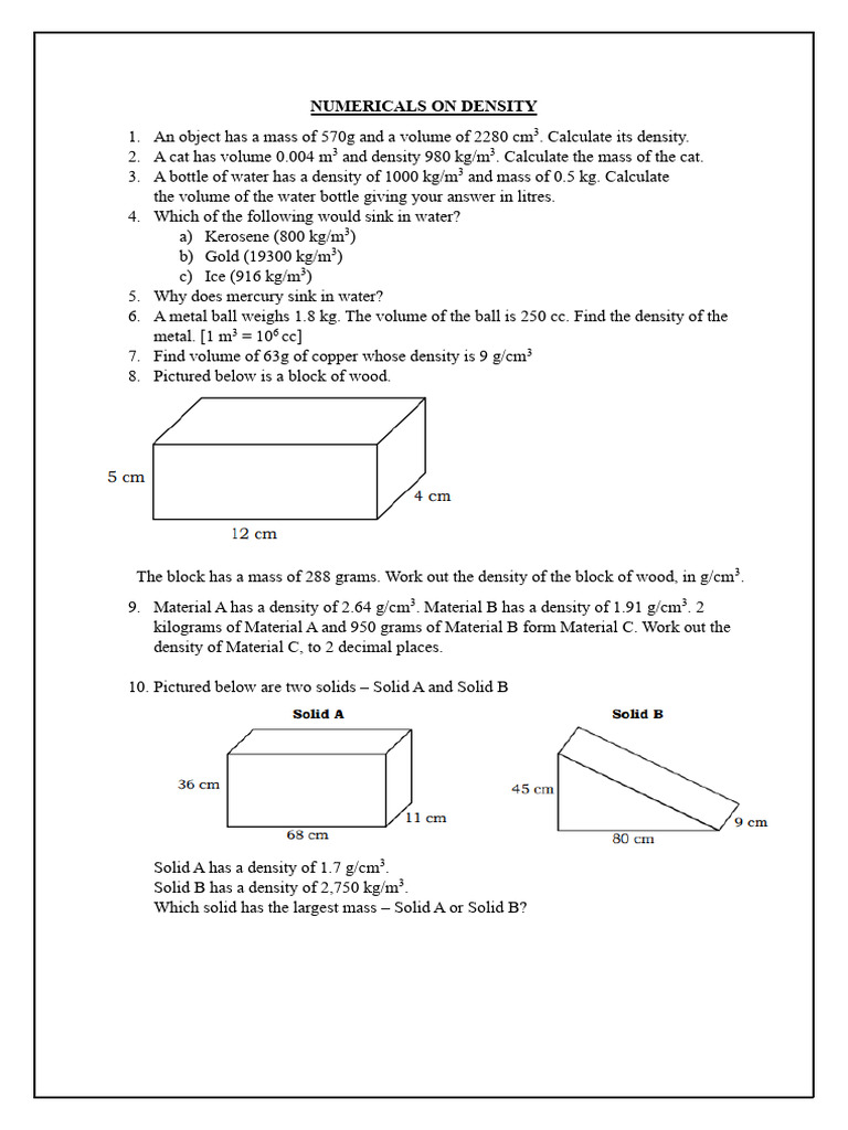 Density Numerical | PDF