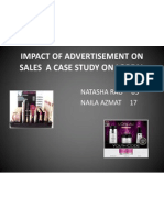 Impact of Advertisement On Sales A Case Study On Loreal: Natasha Rao 03 Naila Azmat 17