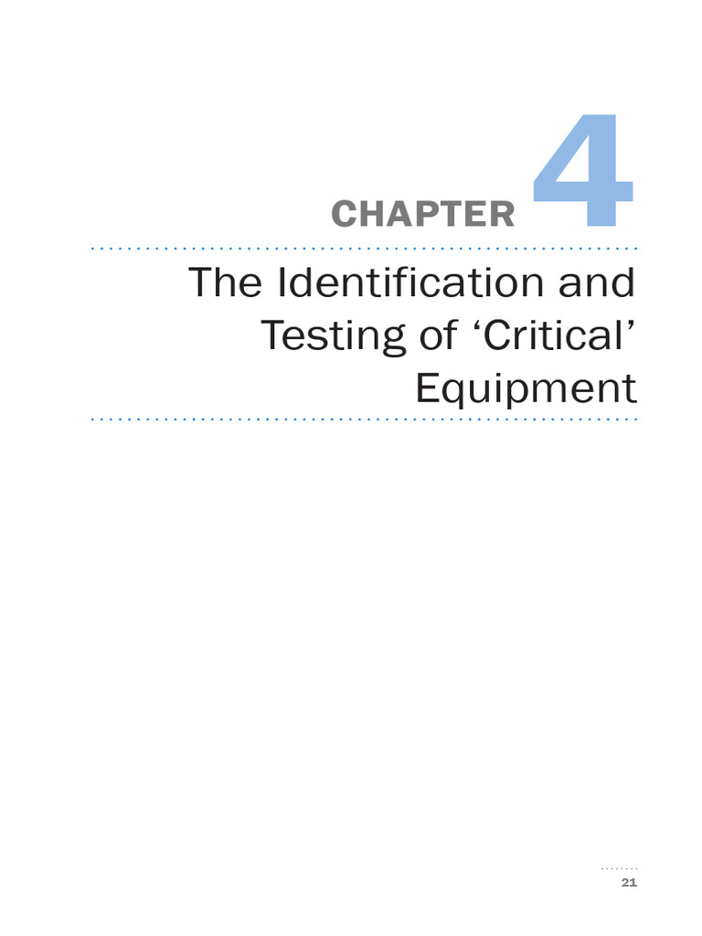The Identification and Testing of ‘Critical’ Equipment | PDF ...