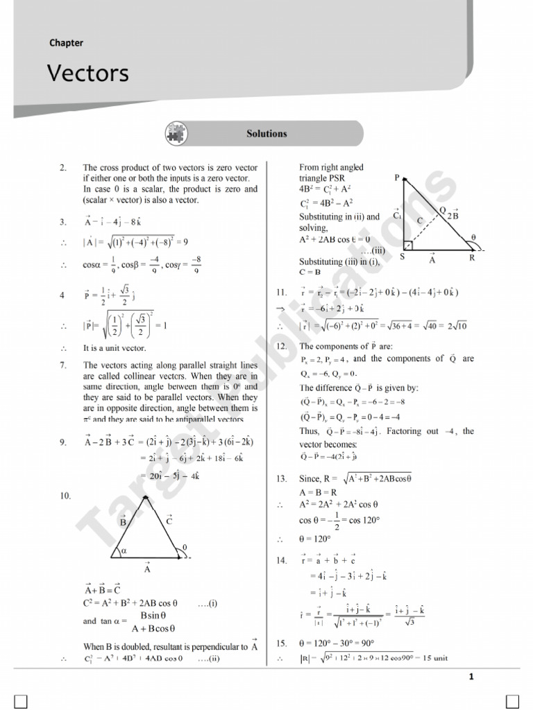 Vectors Solution | PDF