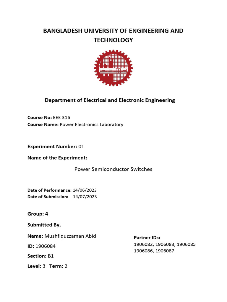1906084_Experiment1 | PDF | Computer Engineering | Semiconductor Devices
