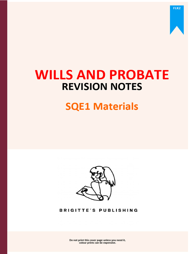 Wills Revision SQE Revision Notes 2025 Igrcml | PDF | Will And ...
