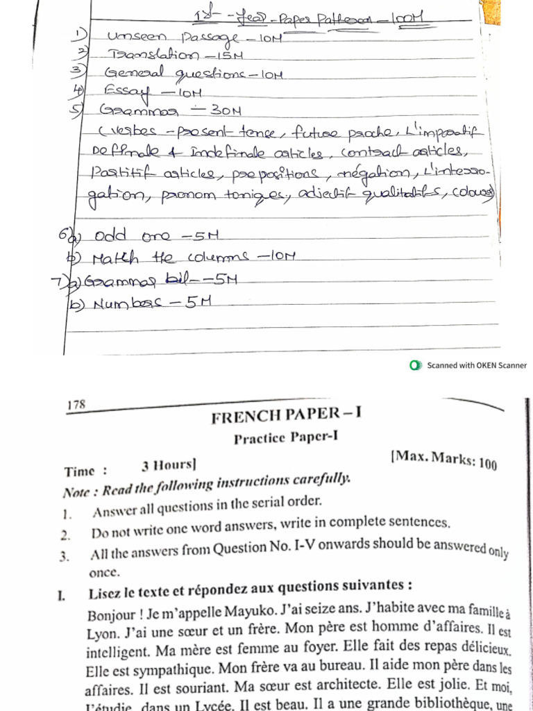 1st Year French Material-1 | PDF