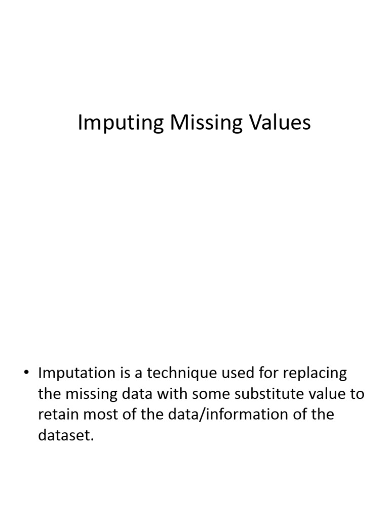 Imputing Missing Values | PDF