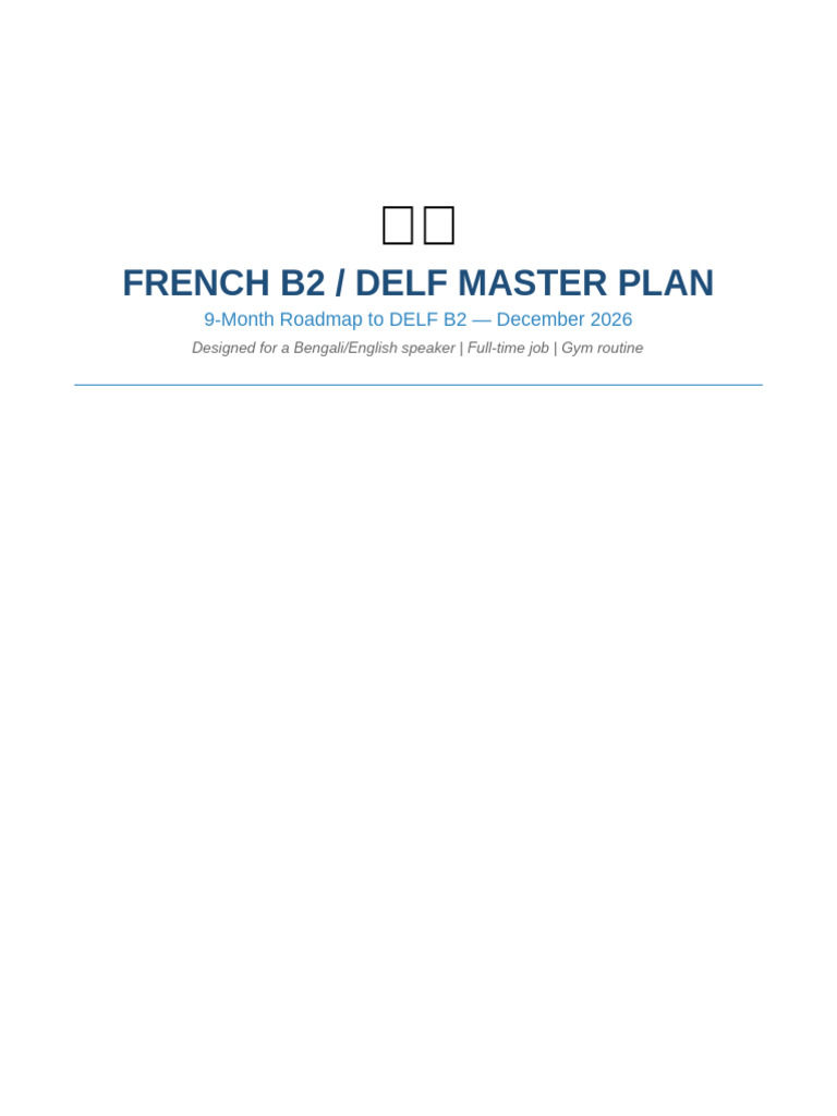 French B2 DELF Master Plan | PDF | Vocabulary | Linguistics
