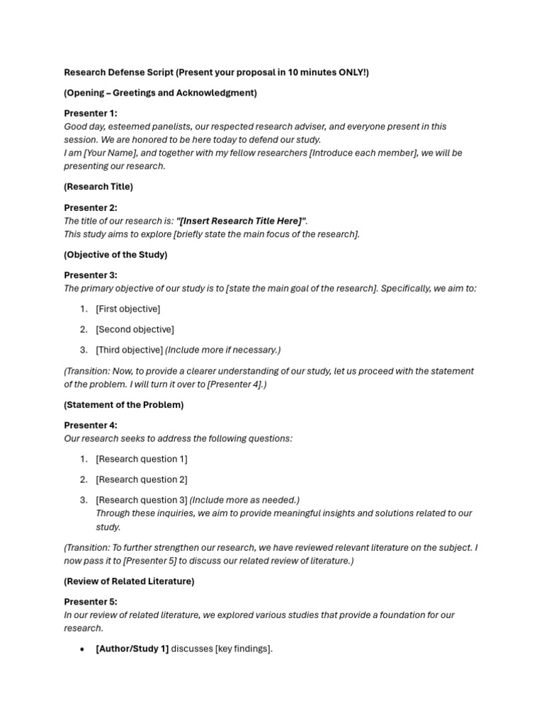 Research Defense Script | PDF
