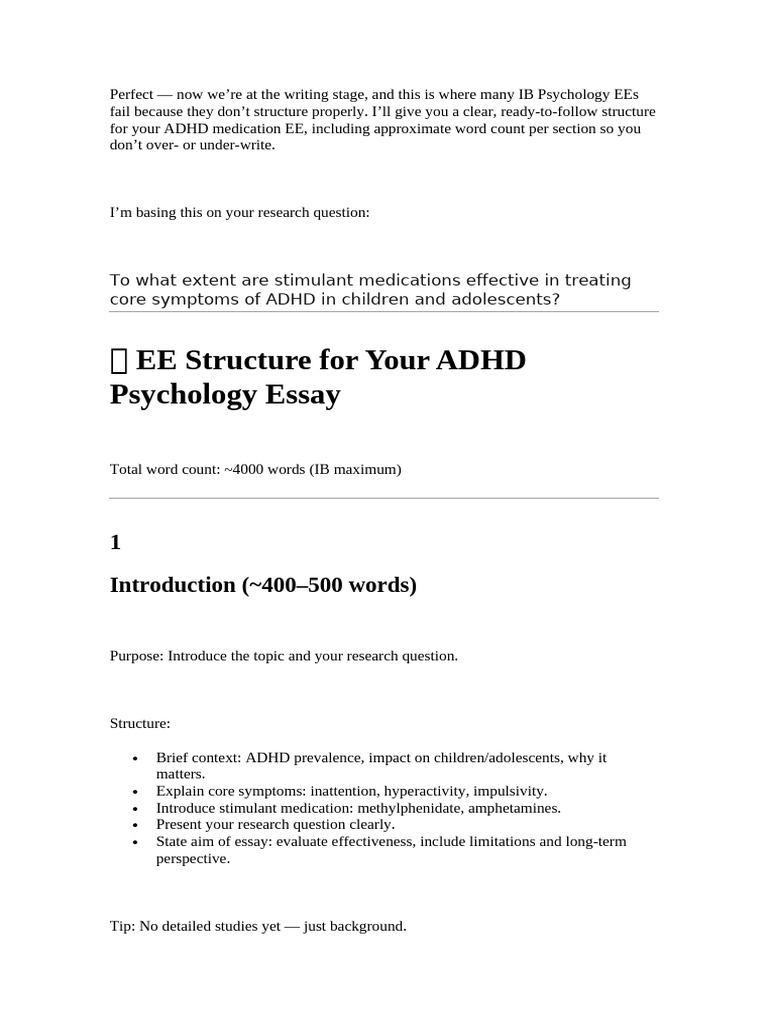 Structure EE | PDF | Attention Deficit Hyperactivity Disorder | Stimulant