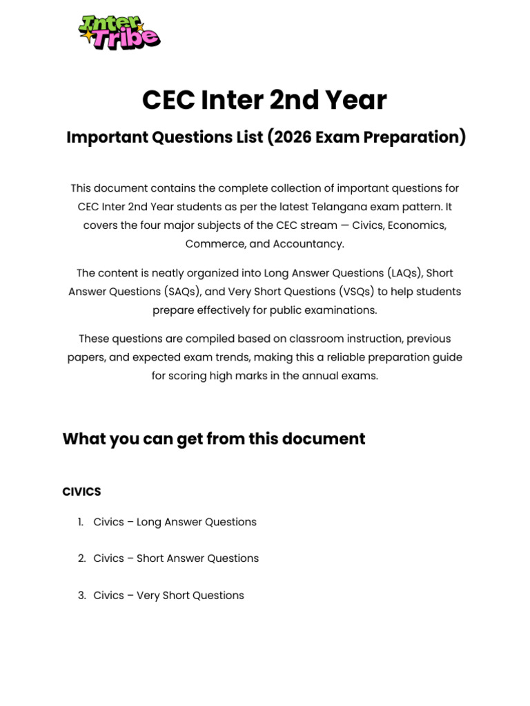 CEC Inter 2nd Year | PDF | Income Distribution | Economies