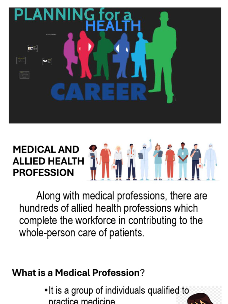 Grade 10 Health Lesson 3 Allied Health Professions | PDF